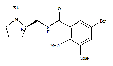 Benzamide,5-bromo-N-[(1-ethyl-2-pyrrolidinyl)methyl]-2,3-dimethoxy-, (R)- molecular structure
