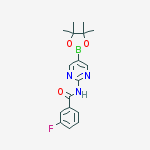 3-fluoro-n-[5-(4,4,5,5-tetramethyl-1,3,2-dioxaborolan-2-yl)pyrimidin-2-yl]benzamide molecular structure
