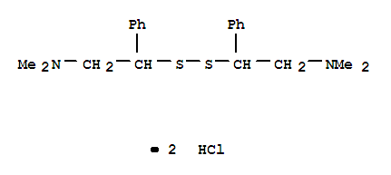 2,2'-disulfanediylbis(N,N-dimethyl-2-phenylethanamine) dihydrochloride molecular structure