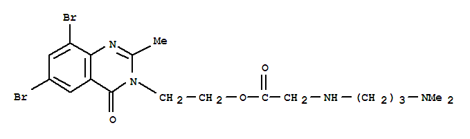 Glycine, N-(3-(dimethylamino)propyl)-, 2-(6,8-dibromo-2-methyl-4-oxo-3(4H)-quinazolinyl)ethyl ester