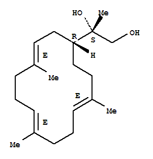(2S)-2-[(1R,3Z,7Z,11Z)-4,8,12-trimethylcyclotetradeca-3,7,11-trien-1-yl]propane-1,2-diol molecular structure