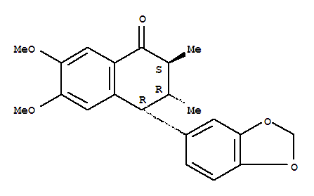 1(2H)-Naphthalenone,4-(1,3-benzodioxol-5-yl)-3,4-dihydro-6,7-dimethoxy-2,3-dimethyl-, [2S-(2a,3b,4b)]- molecular structure