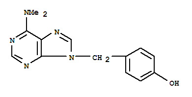 Phenol, 4-((6-(dimethylamino)-9H-purin-9-yl)methyl)- molecular structure
