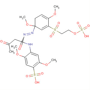 Benzenesulfonic acid,4-[[2-[[2,5-dimethoxy-4-[[2-(sulfooxy)ethyl]sulfonyl]phenyl]azo]-1,3-dioxobutyl]amino]-2,5-dimethoxy- molecular structure