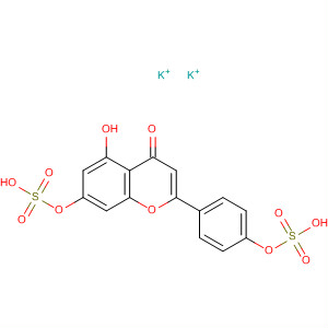 4H-1-Benzopyran-4-one, 5-hydroxy-7-(sulfooxy)-2-[4-(sulfooxy)phenyl]-,dipotassium salt molecular structure
