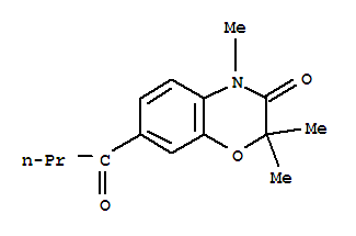 7-butanoyl-2,2,4-trimethyl-2H-1,4-benzoxazin-3(4H)-one molecular structure