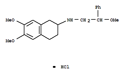 2-naphthalenamine, 1,2,3,4-tetrahydro-6,7-dimethoxy-N-(2-methoxy-2-phenylethyl)-, hydrochloride (1:1) molecular structure