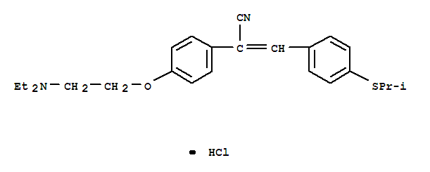 2-(4-(2-(Diethylamino)ethoxy)phenyl)-3-(4-(isopropylthio)phenyl)acrylonitrile molecular structure