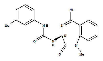 Urea,N-(2,3-dihydro-1-methyl-2-oxo-5-phenyl-1H-1,4-benzodiazepin-3-yl)-N'-(3-methylphenyl)-,(S)-