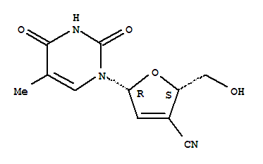 3-Furancarbonitrile, 5-(3,4-dihydro-5-methyl-2,4-dioxo-1(2H)-pyrimidinyl)-2,5-dihydro-2-(hydroxymethyl)-, (2S,5R)-