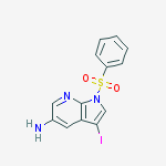 1H-Pyrrolo[2,3-b]pyridin-5-amine, 3-iodo-1-(phenylsulfonyl)- molecular structure