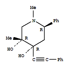 (3S,4S,6S)-1,3-dimethyl-6-phenyl-4-(phenylethynyl)piperidine-3,4-diol