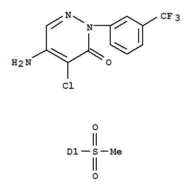 5-amino-4-chloro-2-[2-(methylsulfonyl)-3-(trifluoromethyl)phenyl]pyridazin-3(2H)-one molecular structure
