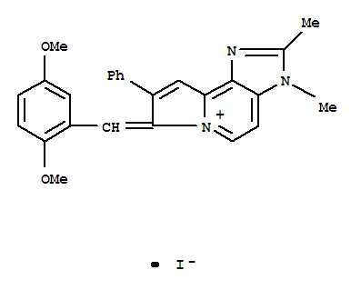 (7Z)-7-[(2,5-dimethoxyphenyl)methylidene]-2,3-dimethyl-8-phenyl-3,7-dihydroimidazo[4,5-g]indolizin-6-ium iodide