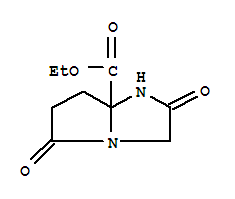 Ethyl tetrahydro-2,5-dioxo-1H-pyrrolo(1,2-a)imidazole-7a(5H)-carboxyla te molecular structure