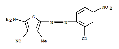 2-AMINO-5-((2-CHLORO-4-NITROPHENYL)AZO)-4-METHYL-3-THIOPHENECARBONITRILE molecular structure