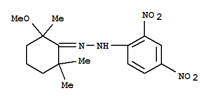 (2Z)-1-(2,4-dinitrophenyl)-2-(2-methoxy-2,6,6-trimethylcyclohexylidene)hydrazine molecular structure