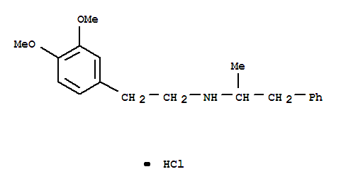 N-[2-(3,4-dimethoxyphenyl)ethyl]-1-phenylpropan-2-aminium chloride molecular structure