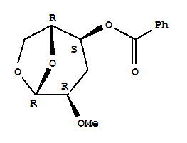 .beta.-D-ribo-Hexopyranose, 1,6-anhydro-3-deoxy-2-O-methyl-, benzoate molecular structure