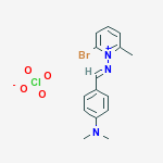 2-BROMO-1-(((4-(DIMETHYLAMINO)PHENYL)METHYLENE)AMINO)-6-METHYLPYRIDINIUM PERCHLORATE molecular structure