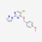 4-(4-methoxybenzyloxy)-5-bromo-2-(1H-pyrazol-1-yl)pyrimidine molecular structure