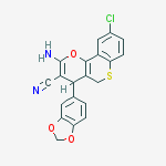 2-amino-4-(1,3-benzodioxol-5-yl)-9-chloro-4,5-dihydrothiochromeno[4,3-b]pyran-3-carbonitrile molecular structure