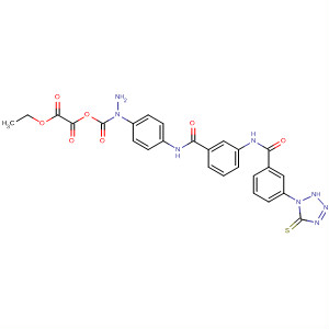 Ethanedioic acid, monoethyl ester,2-[4-[[3-[[3-(2,5-dihydro-5-thioxo-1H-tetrazol-1-yl)benzoyl]amino]benzoyl]amino]phenyl]hydrazide molecular structure