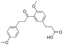 3-[4-methoxy-3-[3-(4-methoxyphenyl)propanoyl]phenyl]propanoic acid molecular structure