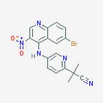 2-[5-[(6-bromo-3-nitroquinolin-4-yl)amino]pyridin-2-yl]-2-methylpropanenitrile