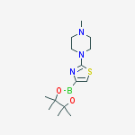 1-methyl-4-(4-(4,4,5,5-tetramethyl-1,3,2-dioxaborolan-2-yl)thiazol-2-yl)piperazine molecular structure