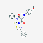 5-[(4-methoxyanilino)methyl]-1-phenyl-3-(4-phenyl-1,3-thiazol-2-yl)-2-sulfanylidene-1,3-diazinane-4,6-dione molecular structure