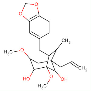 Bicyclo[3.2.1]octane-2,8-diol,7-(1,3-benzodioxol-5-ylmethyl)-1,3-dimethoxy-6-methyl-5-(2-propenyl)- molecular structure