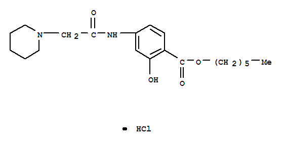 hexyl 2-hydroxy-4-[(piperidin-1-ylacetyl)amino]benzoate hydrochloride (1:1)