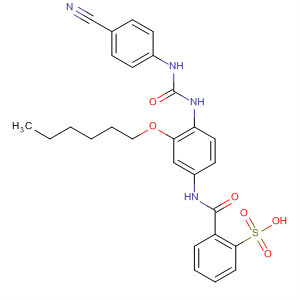 Benzenesulfonic acid,2-[[[4-[[[(4-cyanophenyl)amino]carbonyl]amino]-3-hydroxyphenyl]amino]carbonyl]-, hexyl ester