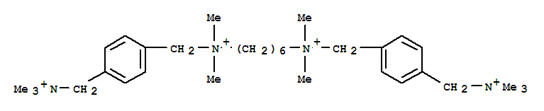 1,4-Benzenedimethanaminium,N1-[6-[dimethyl[[4-[(trimethylammonio)methyl]phenyl]methyl]ammonio]hexyl]-N1,N1,N4,N4,N4-pentamethyl- molecular structure