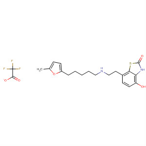 2(3H)-Benzothiazolone,4-hydroxy-7-[2-[[5-(5-methyl-2-furanyl)pentyl]amino]ethyl]-,mono(trifluoroacetate) (salt) molecular structure