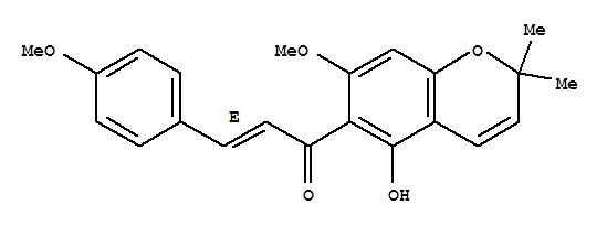 2-Propen-1-one,1-(5-hydroxy-7-methoxy-2,2-dimethyl-2H-1-benzopyran-6-yl)-3-(4-methoxyphenyl)-,(E)-
