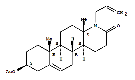 17a-Allyl-3beta-acetoxy-17a-aza-D-homoandrost-5-ene-17-one molecular structure