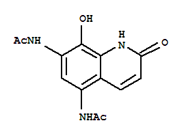 N,N'-(8-hydroxy-2-oxo-1,2-dihydroquinoline-5,7-diyl)diacetamide molecular structure
