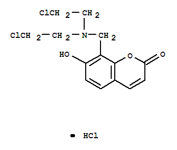 8-{[bis(2-chloroethyl)amino]methyl}-7-hydroxy-2H-chromen-2-one molecular structure
