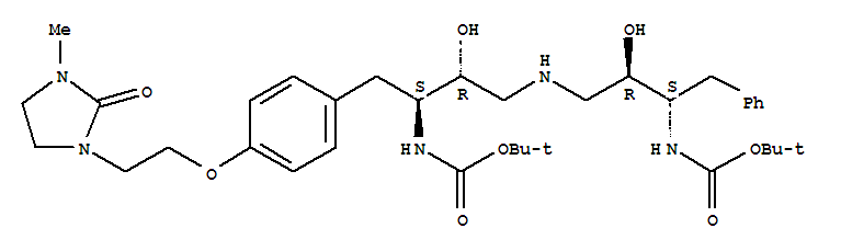 carbamic acid, N-[(1S,2R)-3-[[(2R,3S)-3-[[(1,1-dimethylethoxy)carbonyl]amino]-2-hydroxy-4-[4-[2-(3-methyl-2-oxo-1-imidazolidinyl)ethoxy]phenyl]butyl]amino]-2-hydroxy-1-(phenylmethyl)propyl]-, 1,1-dimethylethyl ester
