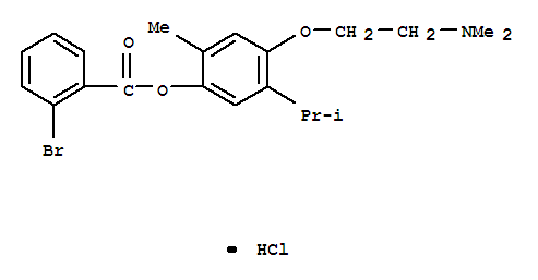 4-[2-(dimethylamino)ethoxy]-2-methyl-5-(propan-2-yl)phenyl 2-bromobenzoate hydrochloride (1:1)