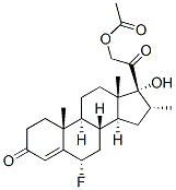 6alpha-fluoro-17,21-dihydroxy-16alpha-methylpregn-4-ene-3,20-dione 21-acetate molecular structure