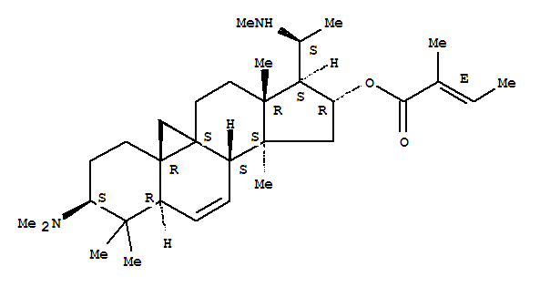 (20S)-4,4,14-Trimethyl-20-(methylamino)-3β-(dimethylamino)-9β,19-cyclo-5α-pregnan-6-en-16α-ol (E)-2-methyl-2-butenoate