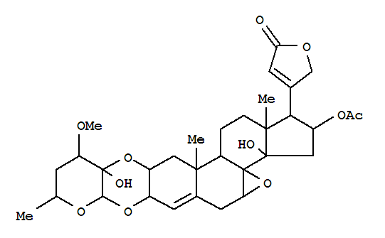 Carda-4,20(22)-dienolide,16-(acetyloxy)-7,8-epoxy-14-hydroxy-2,3-[(tetrahydro-3-hydroxy-4-methoxy-6-methyl-2H-pyran-3,2-diyl)bis(oxy)]-,[2a(2R,3S,4R,6R),3b,7b,16a]-