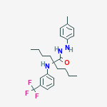 HEXANOIC ACID,2-BUTYL-2-((3-(TRIFLUOROMETHYL)PHENYL)AMINO)-,2-(4-METHYLPHENYL)HYDRAZIDE molecular structure