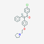 (e)-1-(4-chlorophenyl)-3-phenyl-2-[4-(2-pyrrolidin-1-ylethoxy)phenyl]prop-2-en-1-one molecular structure