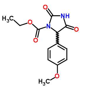 ethyl 5-(4-methoxyphenyl)-2,4-dioxoimidazolidine-1-carboxylate molecular structure