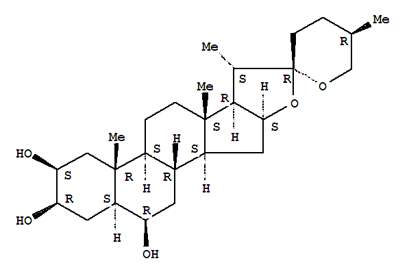 (2beta,3beta,5alpha,6beta,22xi,25R)-spirostan-2,3,6-triol molecular structure