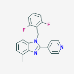 1-(2,6-difluorobenzyl)-4-methyl-2-pyridin-4-yl-1H-benzimidazole molecular structure
